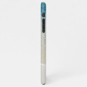 アクアやる気を起こさせるターコイズブルーサーフウェーブフォト iPhoneケース (左側)