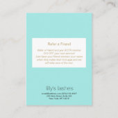 アクアアイラッシュエクステンションアフターケアの手順 紹介カード (裏面)