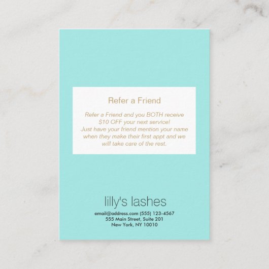 アクアアイラッシュエクステンションアフターケアの手順 紹介カード (裏面)