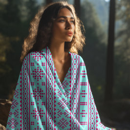 アクアアステカ模様 ビーチタオル