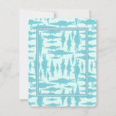 アクアアリゲーターパターン男の赤ちゃんシャワー招待状 招待状 (裏面)