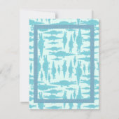 アクアアリゲーターパターン男の赤ちゃんシャワー招待状 招待状 (裏面)