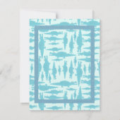 アクアアリゲーターパターン男の赤ちゃんシャワー招待状 招待状 (裏面)