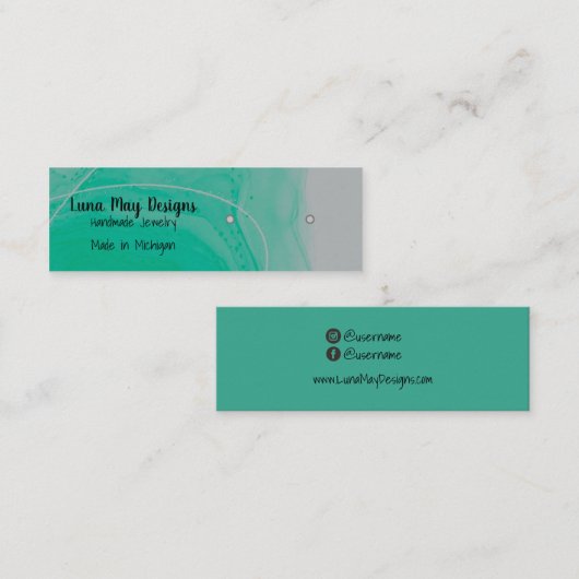 アクアアルコールインクジュエリー表示名刺 スキニー名刺 (正面/裏面)