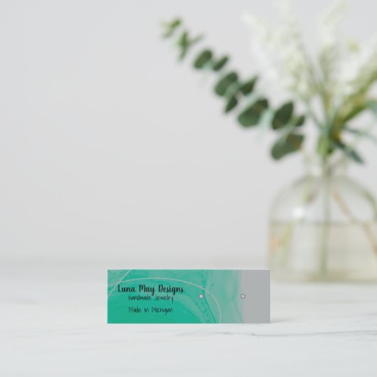 アクアアルコールインクジュエリー表示名刺 スキニー名刺 (スタンド正面)