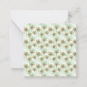 アクアアンドクリームトロピカルパームツリーモノグラム ノートカード (裏面)