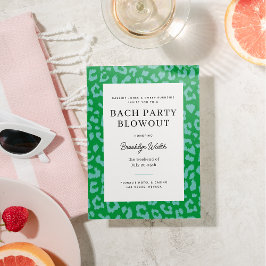アクアアンドグリーンアニマルプリントバチェロレッテ 招待状