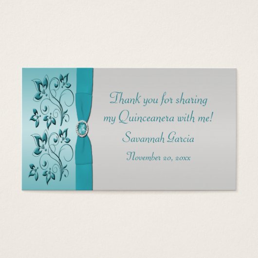 アクアアンドシルバーキンセアニェラ/スウィート16メッセージカード (正面)