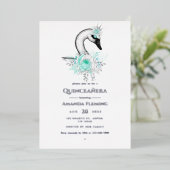 アクアアンドシルバースワンクインセアニラフォイル招待状 箔招待状 (立ち正面)