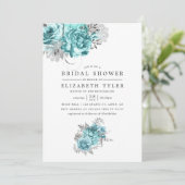 アクアアンドシルバーヴィンテージシャビーバラブライダルシャワー 招待状 (スタンド正面)