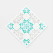 アクアアンドソフトグレーパターファンシーン紙ナプキンス スタンダードランチョンナプキン (角)