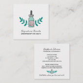 アクアアンドピンクアロマセラピーボトルロゴ スクエア名刺 (正面/裏面)