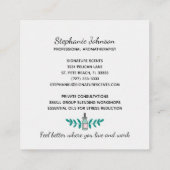 アクアアンドピンクアロマセラピーボトルロゴ スクエア名刺 (裏面)