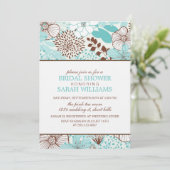 アクアアンドブラウンフローラブライダルシャワー 招待状 (スタンド正面)