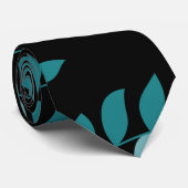 アクアアンドブラックトロピカルジャングル装飾用クッション ネクタイ (ロール)