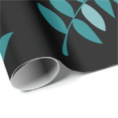 アクアアンドブラックトロピカルジャングル装飾用クッション ラッピングペーパー (ロールコーナー)