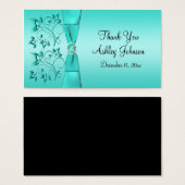 アクアアンドブラックフローラパーティーフェイズラベル (正面&裏面)