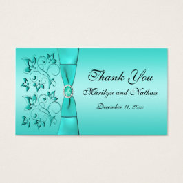 アクアアンドブラックフローラ結婚式の引き出物ラベル