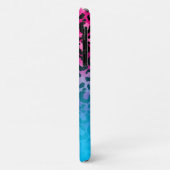 アクアアンドホットピンクヒョウグラデーションモノグラム Case-Mate iPhoneケース (裏面/左)