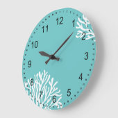 アクアアンドホワイトサンゴ ラージ壁時計 (傾斜)