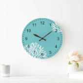 アクアアンドホワイトサンゴ ラージ壁時計 (ホーム)