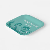 アクアアンドホワイトタコ触手カスタム ペーパープレート (傾斜あり)