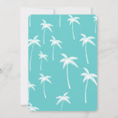 アクアアンドホワイトパームツリーズブライダルシャワー 招待状 (裏面)