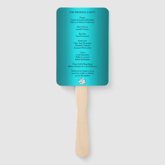 アクアアンドホワイトローズ結婚式 プログラム ハンドファン (裏面)