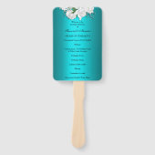 アクアアンドホワイトローズ結婚式 プログラム ハンドファン (正面)