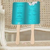 アクアアンドホワイトローズ結婚式 プログラム ハンドファン