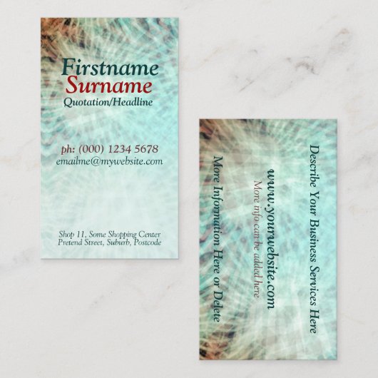 アクアアース抽象芸術名刺 名刺 (正面/裏面)