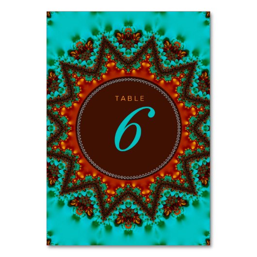 アクアアース結婚サンのメニュー+テーブル番号カード テーブルナンバー (正面)