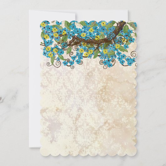 アクアイエローさくらんぼブロッサムティーステイン招待状 招待状 (裏面)