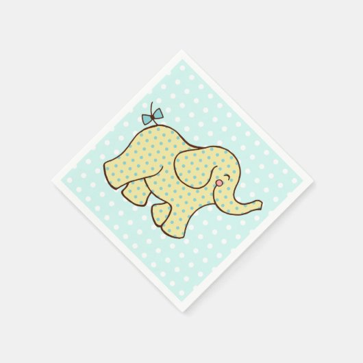 アクアイエローエレファントナプキンス スタンダードカクテルナプキン (角)