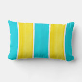 アクアイエローカバナストライプ装飾用クッション ランバークッション (裏面)
