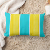 アクアイエローカバナストライプ装飾用クッション ランバークッション (ブランケット)