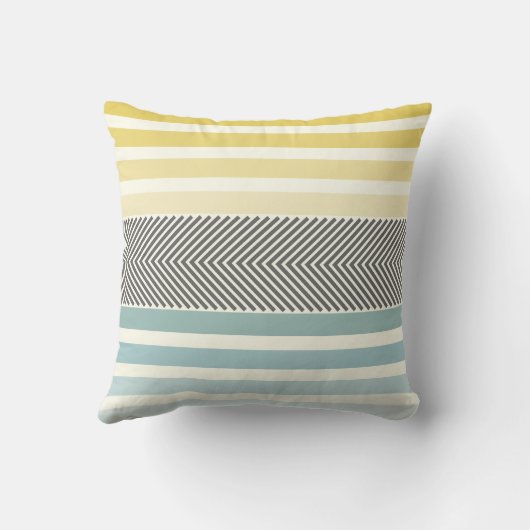 アクアイエローグレーオフホワイトアローヘリンボーン クッション (裏面)