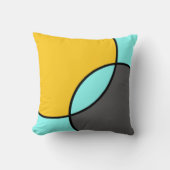 アクアイエローグレーブラックサークル クッション (正面)