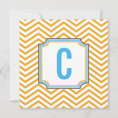 アクアイエロージモダングザグタイポグラフィ結婚ズ 招待状 (裏面)