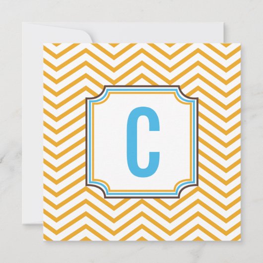 アクアイエロージモダングザグタイポグラフィ結婚ズ 招待状 (裏面)