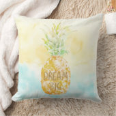 アクアイエローパイナップル金ゴールドドリーム クッション (ブランケット)