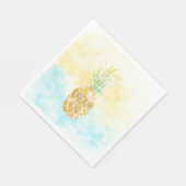 アクアイエローパイナップル金ゴールドドリーム スタンダードランチョンナプキン (角)