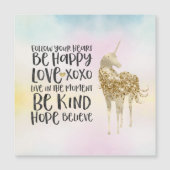 アクアイエローピンク水彩ユニコーン感動的 (正面)