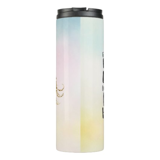 アクアイエローピンク水彩ユニコ感動的ーン タンブラー (裏面)