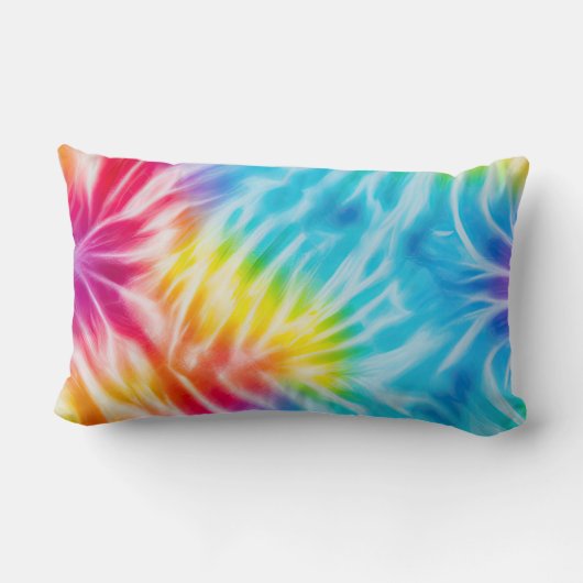 アクアイエローレッド絞り染め金ゴールドグラムヒョウ印刷 ランバークッション (裏面)