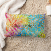 アクアイエローレッド絞り染め金ゴールドグラムヒョウ印刷 ランバークッション (ブランケット)