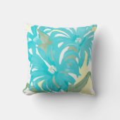 アクアイエロー絵を描ヴィンテージ花枕 クッション (正面)