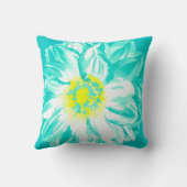 アクアイエロー絵を描ヴィンテージ花枕 クッション (裏面)