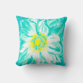 アクアイエロー絵を描ヴィンテージ花枕 クッション (正面)