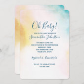 アクアイエロー金ゴールド赤面絞り染め 招待状 (正面/裏面)